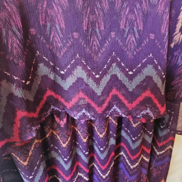 Faded Glory Aztec Bohemian Tiered Maxi Sundress - Picture 8 of 10